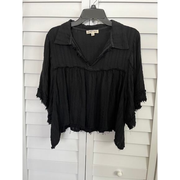 Charmed Hearts Frayed Top - Picture 1 of 10